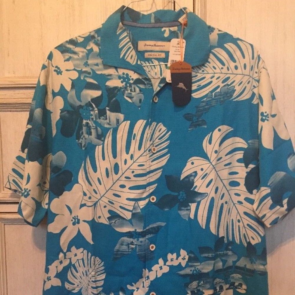 Tommy Bahama Silk Shirt “Aloha Fronds“ Hawaiian